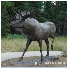 Outdoor grande tamanho escultura em alces de bronze para venda